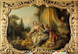 Pastor Gallant Scene Bucólico. Pintura de François Boucher (1703-1770). 1737-1738. Paris, Arquivo Nacional de François Boucher