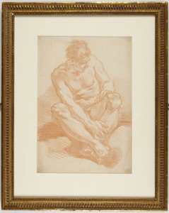 Homem sentado com os tornozelos cruzados de François Boucher