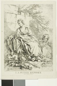Mulher jovem descansando de François Boucher