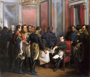 A abdicação de Napoleão em Fontainebleau em 11 de abril de 1814