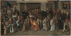 Procissão da Liga sobre a Ilha da Cidade, à saída de Notre-Dame, ca. 1590 (óleo sobre cobre)