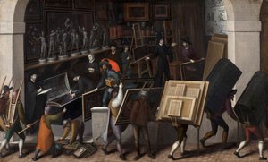 O confisco do conteúdo do estúdio de um pintor, c. 1590