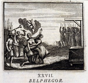 Belphegor. Fábulas de Jean de La Fontaine (1621-95). Ilustração de François Chauveau (1613-1676). Edição de 1728. de Francois Chauveau