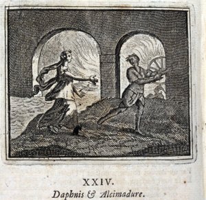 Daphnis e Alcimadura. Fábulas de Jean de La Fontaine (1621-95). Ilustração de François Chauveau (1613-1676). Edição de 1728. de Francois Chauveau