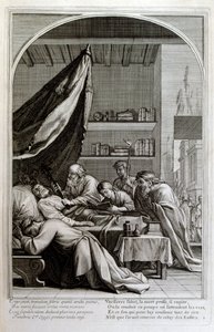 Gravura de François Chauveau 1680 "A vida de São Bruno", fundador da ordem de Chartreux de Francois Chauveau
