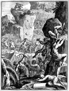 Forças sob Alaric I, Rei dos Visigodos, em batalha, c410 1654 de Francois Chauveau