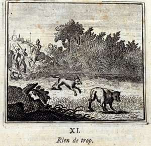 Nada de mais. Fábulas de Jean de La Fontaine (1621-95). Ilustração de François Chauveau (1613-1676). Edição de 1728. de Francois Chauveau