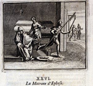 A Matrona de Éfeso. Fábulas de Jean de La Fontaine (1621-95). Ilustração de François Chauveau (1613-1676). Edição de 1728. de Francois Chauveau