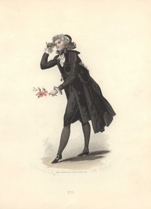 Dandy com lorgnette, era de Maria Antonieta.
