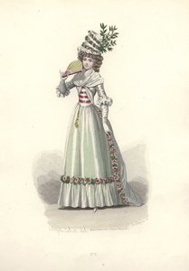 Mulher em traje florido, era de Maria Antonieta. de Francois Claudius Compte Calix
