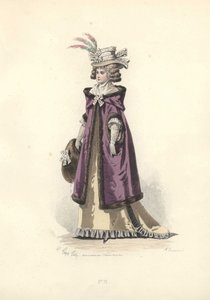 Mulher de casaco forrado com capuz, era de Maria Antonieta.