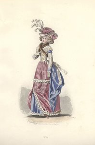 Mulher em traje tricolor, era de Maria Antonieta. de Francois Claudius Compte Calix