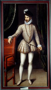 Retrato no pé de Carlos IX (1550 - 1574) Rei de França. Pintura de François Clouet (1515-1572) de François Clouet