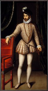 Retrato no pé de Carlos IX (1550 - 1574) rei da França. Pintura de François Clouet (1515-1572) de François Clouet