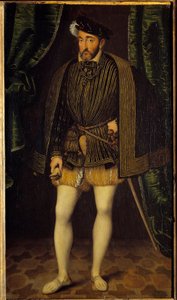 Retrato de Henrique II (1519 - 1559) Rei de França. Pintura do atelier de François Clouet (1515-1572) de François Clouet