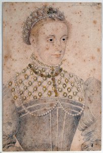Retrato de Marie Stuart jovem (1542-1587) Rainha da França e Escócia Desenho a lápis por François Clouet (1515-1572). Século XVI. Chantilly, Museu Conde