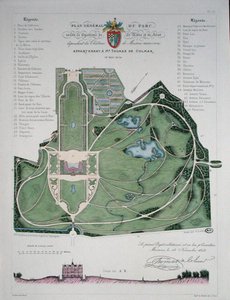 Plano Geral do Jardim do Château de Maisons pertencente a Thomas de Colmar, gravado por G. Lorsignol de Francois Duvillers