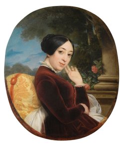 Retrato da cantora e compositora Pauline Viardot 1821-1910, 1844. de Francois Edouard Picot
