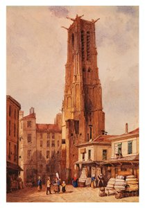 França, Paris, Torre Saint-Jacques por François-Etienne Villeret, desenho