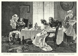 Camille Desmoulins e seu pequeno Horace de Francois Flameng
