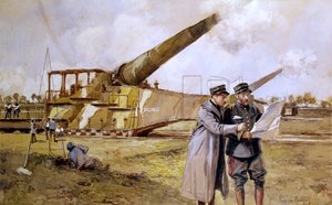 Artilharia Pesada na Ferrovia, outubro de 1916 de Francois Flameng
