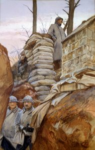 O mirante Mont Renault (Abril de 1918). Pintura de François Flameng (1856 - 1923) de Francois Flameng