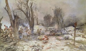 A ofensiva em Saint-Pierre-Aigle, julho de 1918 de Francois Flameng
