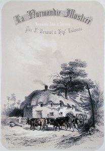 Frontispício do capítulo sobre a região de Orne da Normandia, de "La Normandie Illustree", gravado por Charpentier, publicado em Nantes 1852 (gravura) de Francois Hippolyte (after) Lalaisse