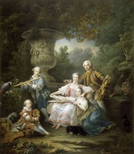 Luís II do Bouchet de Sourches com sua família de Francois Hubert Drouais