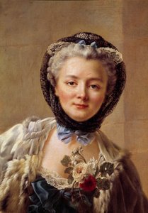 Retrato de Madame Drouais, nee Anne Francoise Dore (1732-1815), esposa do pintor. Pintura de François Hubert Drouais (1727-1775) de Francois Hubert Drouais