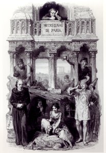 Frontispício de &39;Notre Dame de Paris&39; (1831) por Victor Hugo (1802-85) gravado por Auguste Francois Garnier, 1844 de Francois Joseph Aime de Lemud