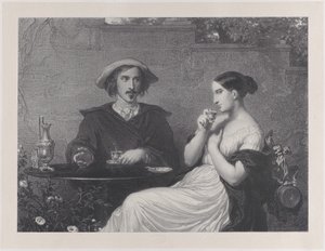 O Café, 1840. de Francois Joseph Aime de Lemud