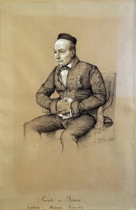 Retrato de Charles Auguste Sainte Beuve (1804-1869), crítico literário e escritor francês. Desenho de François Joseph Heim (1787-1865) de François Joseph Heim