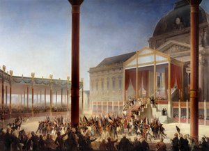 A assembleia do Champ de Mai (realizada por Napoleão I na presença dos delegados dos departamentos e do exército, no Champ-de-Mars em Paris, o 1/06/1815) Pintura de François Joseph Heim (1787-1865) 1847 Sol. 1,27x1,54 m
