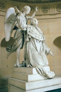 A Apoteose de Luís XVI (1754-93), também chamada de Luís XVI, realizada por um anjo de 1825 (mármore)