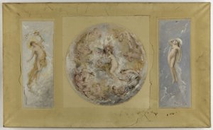 Esboço para a Câmara Municipal de Pantin: Amour et Psyché - Le jour et la nuit, em 1886 (óleo sobre guache, papel sobre tela)