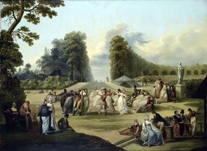 Baile nos Jardins Tivoli, Paris - Peinture de Francois Louis Joseph Watteau (1758-1823) de Francois Louis Joseph Watteau