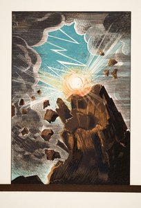 Ilustração de Prometheus acorrentado por Aeschylus, pub. 1941 (estêncil) de Francois Louis Schmied