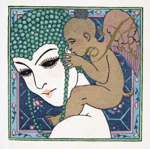 Letra A, da Comedy Fellows, pub. 1922 (estêncil) de Francois Louis Schmied