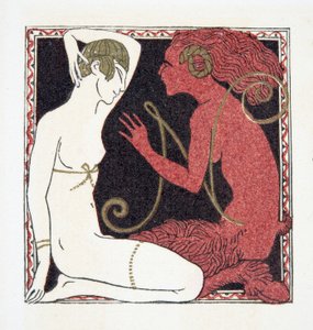 Letra N, de Comedy Dances, pub. 1922 (estêncil) de Francois Louis Schmied