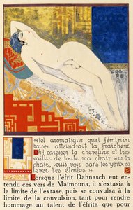Nu Masculino Reclinado, de &39;História da Princesa Boudour - Contos das Mil e Uma Noites&39; de Francois Louis Schmied