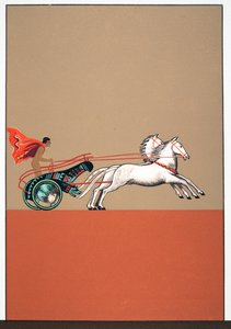 Homem, e, chariot, ilustração, de, prometheus, acorrentado, por, Aeschylus, bar. 1941 (estêncil) de Francois Louis Schmied