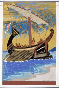 O navio de Ulisses, de "Homer: The Odessy", publicou Paris 1930-33