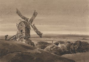 Paisagem com um moinho de vento de Francois Louis Thomas Francia