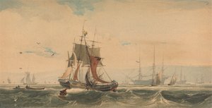 Transporte marítimo na Medway, Kent de Francois Louis Thomas Francia