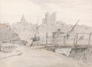 Vista Sudeste do Castelo de Rochester e da Catedral de Francois Louis Thomas Francia