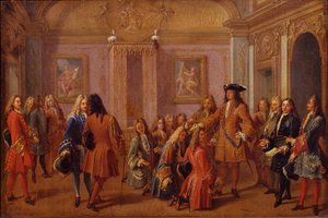 Primeiro Enobrecimento dos Cavaleiros da Ordem de São Luís por Luís XIV em Versalhes em 8 de maio de 169 de Francois Marot