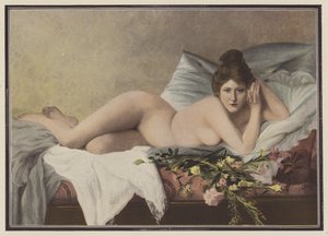 Flores desbotadas de um amante (lito colorido) de Francois Maurice Lard