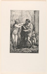Artista e uma ninfa, de Twelve Etchings por Chifflart