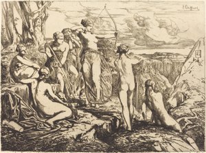 Diana e suas ninfas de Francois Nicolas Chifflart